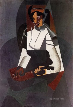 Mujer con mandolina según corot 1916 Juan Gris Pinturas al óleo